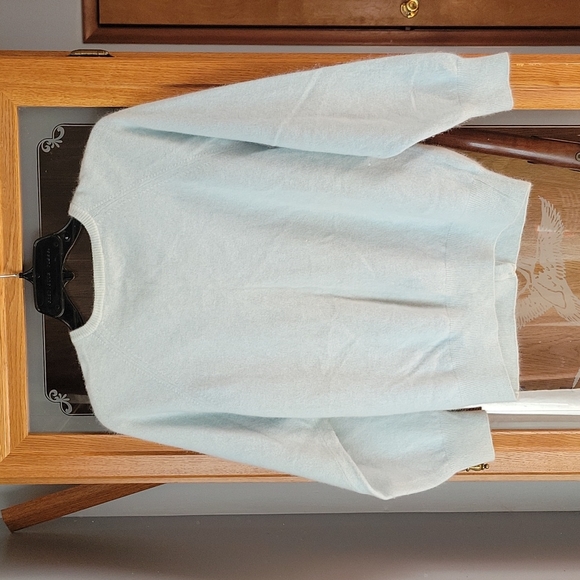 Boundary Waters light blue Angora Lambs wool nylon sweater. - Picture 5 of 11
